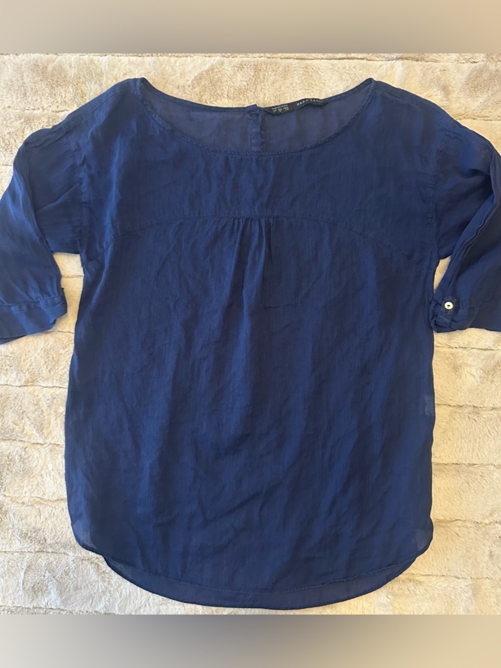 Zara Navy Blue Women's Lightweight Top, Medium